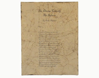 The Divine Comedy - Antiqued reproduction of first page