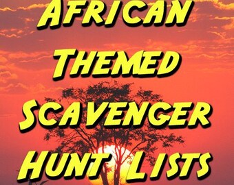 African Themed Scavenger Hunt List Collection