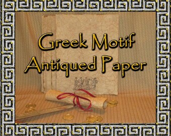 Greek Motif- Antiqued Paper - 10 Sheets