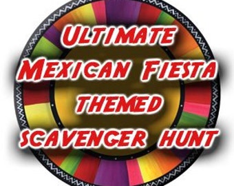 Mexican Fiesta Themed Scavenger Hunt List Collection