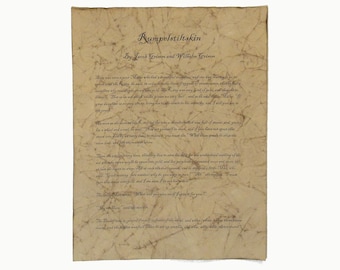Rumpelstiltskin - Antiqued reproduction of first page