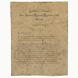 Gulliver&#39;s Travels - Antiqued reproduction of first page