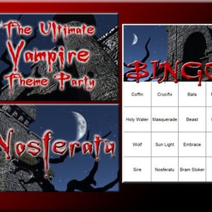 3 Vampire Party Downloads - Vampire Bingo, A Vampire Party Adventure and more - for a great Vampire or Halloween Party!