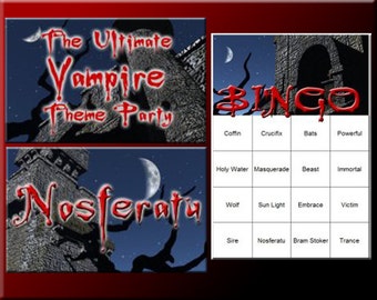 3 Vampire Party Downloads - Vampire Bingo, A Vampire Party Adventure and more - for a great Vampire or Halloween Party!