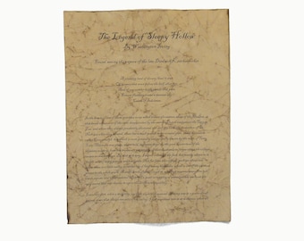 The Legend of Sleepy Hollow - Antiqued reproduction of first page