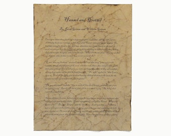 Hansel and Grettel - Antiqued reproduction of first page