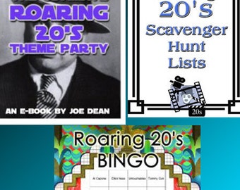 3 1920s Downloads - Roaring 20's Bingo, Scavenger Hunt Lists and more - for a great Roaring 20's Party!