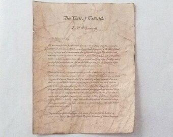 The Call of Cthulhu - First Page Hand Antiqued Reproduction by H.P. Lovecraft