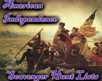 American Independence Themed Scavenger Hunt List Collection