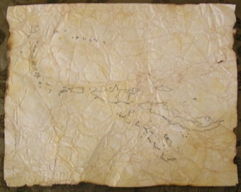 Hand Antiqued Maps of the Caribbean - Blank - 10 Sheets