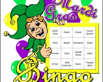 Mardi Gras Themed Bingo Set