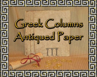Greek Columns - Antiqued Paper - 10 Sheets