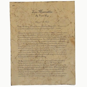 Les Miserables - Antiqued reproduction of first page