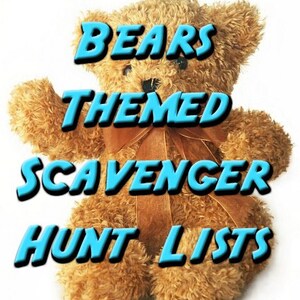 Bear Themed Scavenger Hunt List Collection