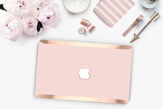 Circular Deseo Residuos Trendy Pink and Rose Gold Macbook Hard Case . Hand-Made - Etsy España