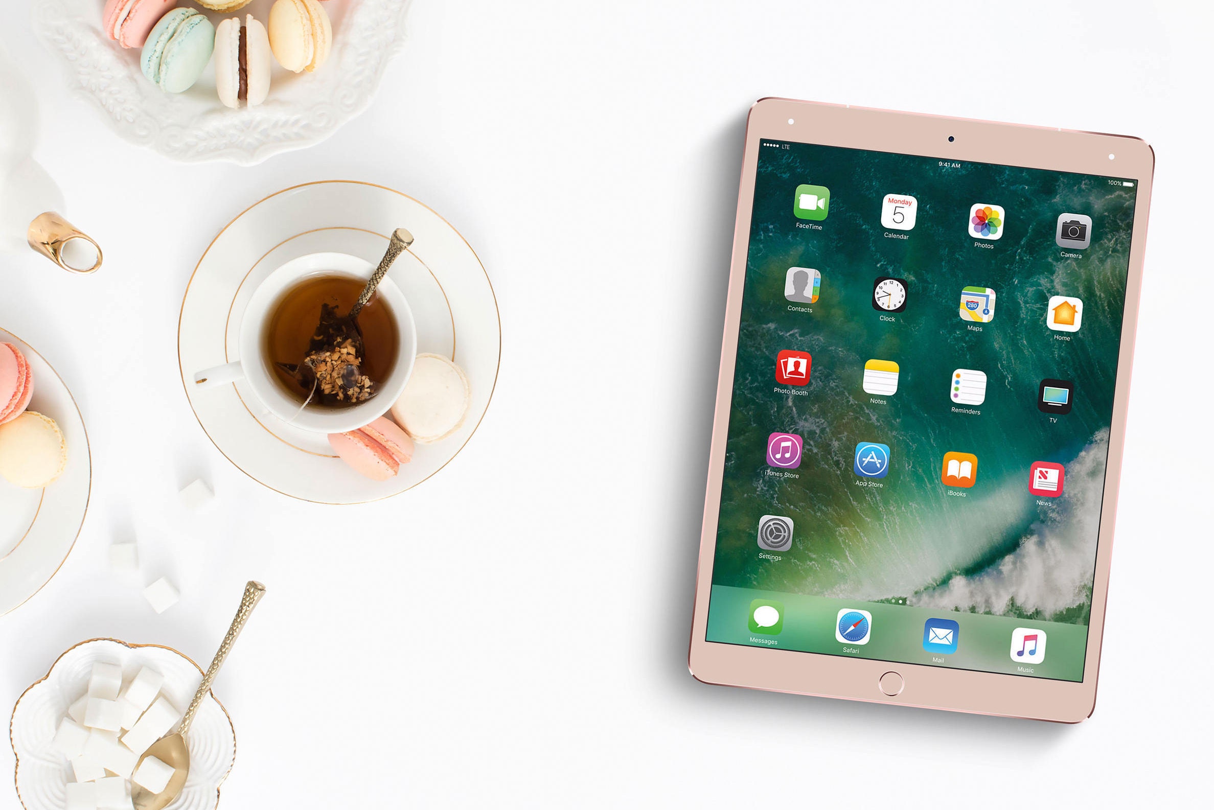 Toasted Wheat With Rose Gold Detailing Vinyl Skin Decal For The Ipad