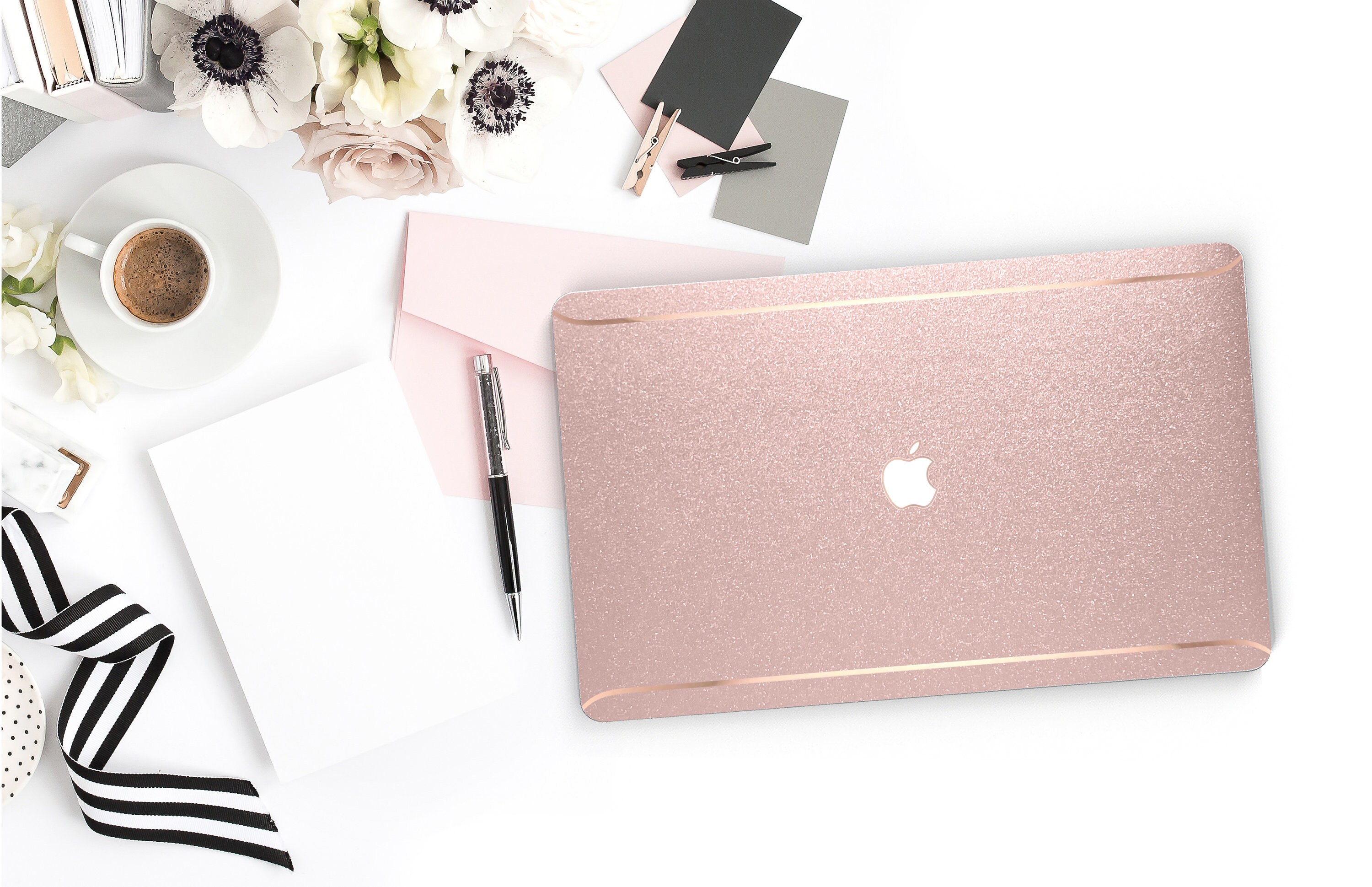 rose gold glitter macbook case