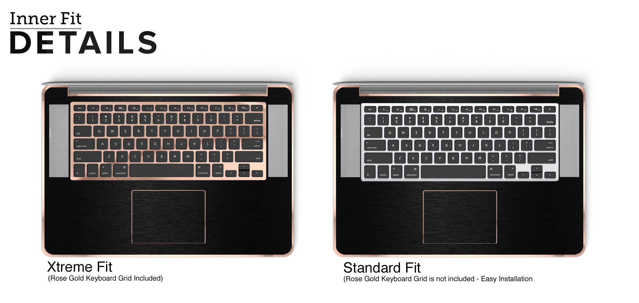 Brushed Black and Rose Gold Chrome Detailing Inner Keyboard Etsy