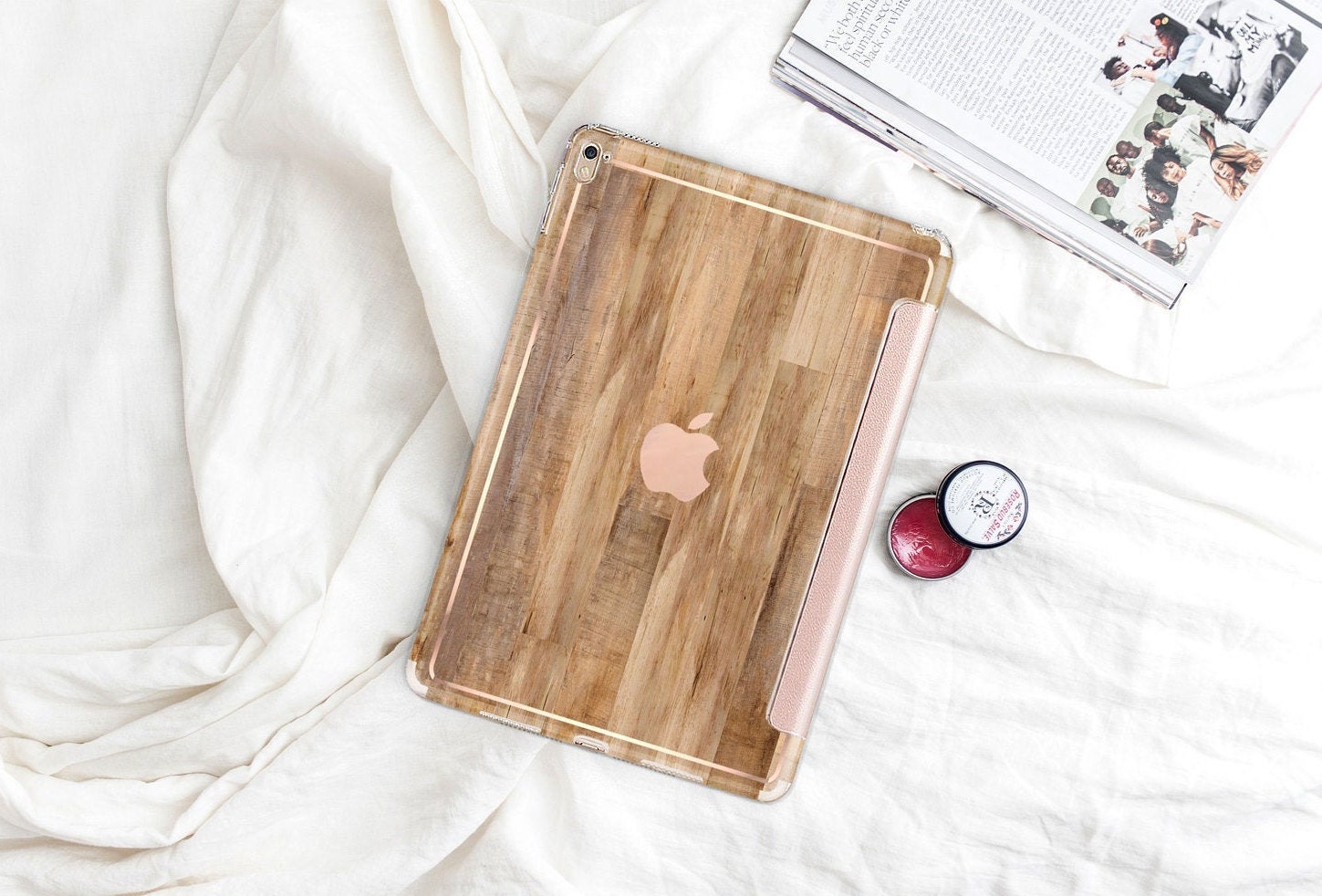 Rustic Wood With Rose Gold Smart Cover Hard Case . Ipad Pro - Etsy