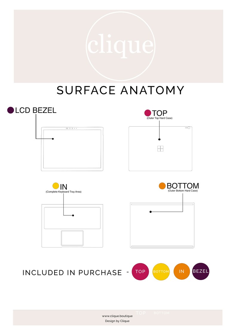 Surface Pro 7 Phthalo Green Rose Gold Edge Vinyl Skin Microsoft Surface Pro X Surface Go Monogram Surface Laptop 3