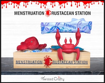 MENSTRUATION CRUSTACEAN STATION, Lobster Butler, Toilet Tank Tampons Holder, First Flow Teenage Girl Gift, Funny White Elephant Christmas