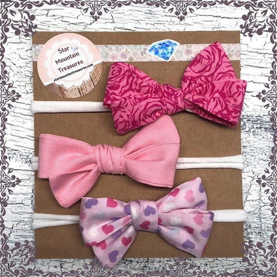 Nylon Hair tie Pink Hair Bow