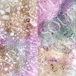 May include: Abstract background with a textured, bubble-like pattern in shades of pink, purple, brown, and blue.