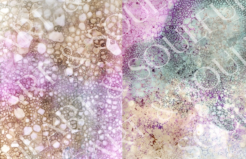 May include: Abstract background with a textured, bubble-like pattern in shades of pink, purple, brown, and blue.