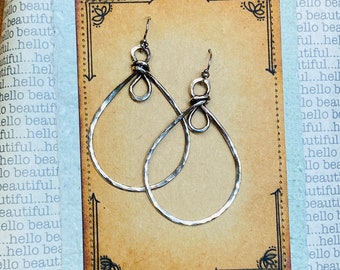 Sterling Silver Lasso Hoop Earrings Item# E1950-1