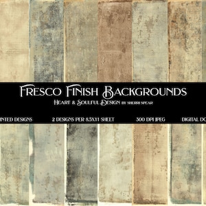 FONDI FINITURA AFFRESCO/Download digitali/16 carte dipinte a mano/Carte per riviste