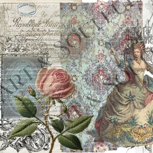 Franska collage-ephemera: Vintage-journalsidor (digital nedladdning) bild 10