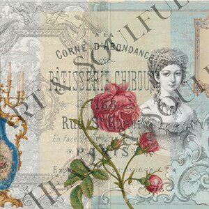 Franska collage-ephemera: Vintage-journalsidor (digital nedladdning) bild 6