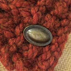 Hand Knitted Buttoned Neck Warmer in Rust Item KNW21604 image 2