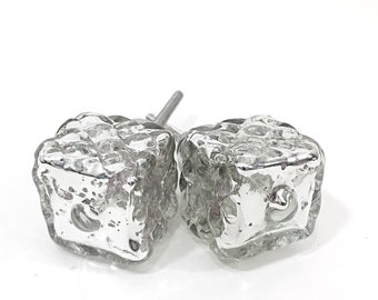 Gold Mercury Glass Drawer Pulls Art Deco Cabinet Hardware Etsy