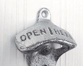Cast Iron Retro Bottle Opener, Vintage Bottle Opener, Kitchen Decor, Bar ware, Man Cave, Groomsman Gift, Silver Anniversary