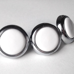 Silver & White Knobs, Historical Knob, Antiqued Knob, Drawer Pulls, Cabinet Knobs, Industrial Chic, Urban Living Decor, Cottage Decor