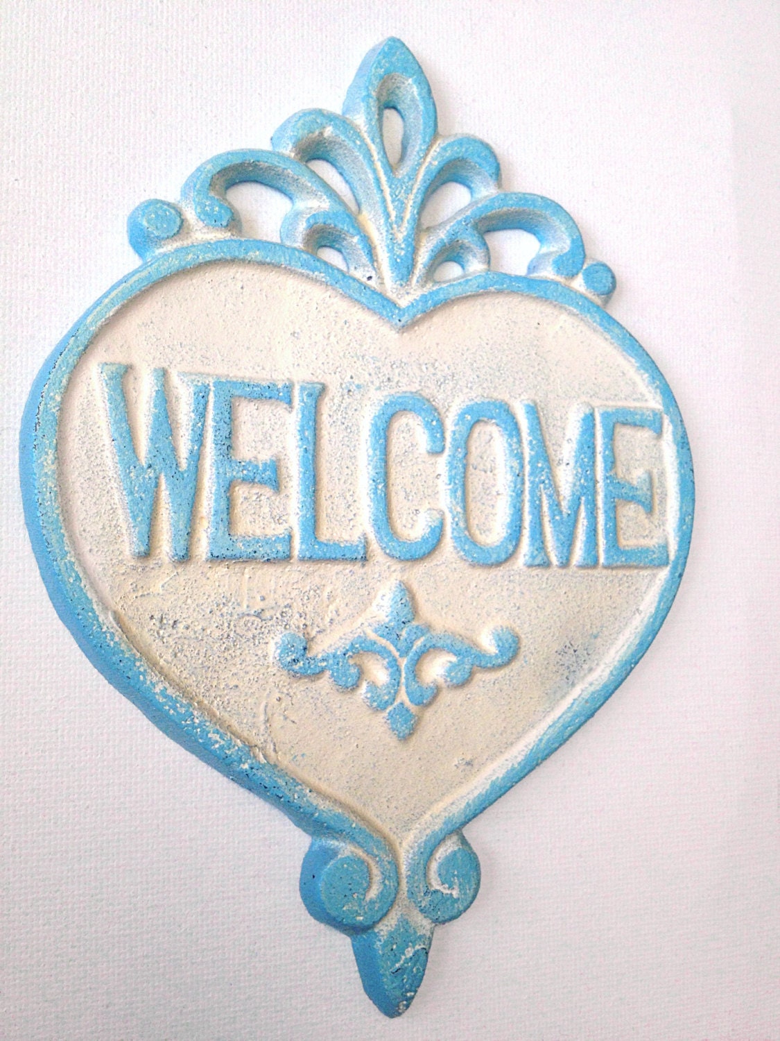 WELCOME Heart sign Cast Iron WELCOME sign Home Decor  Etsy