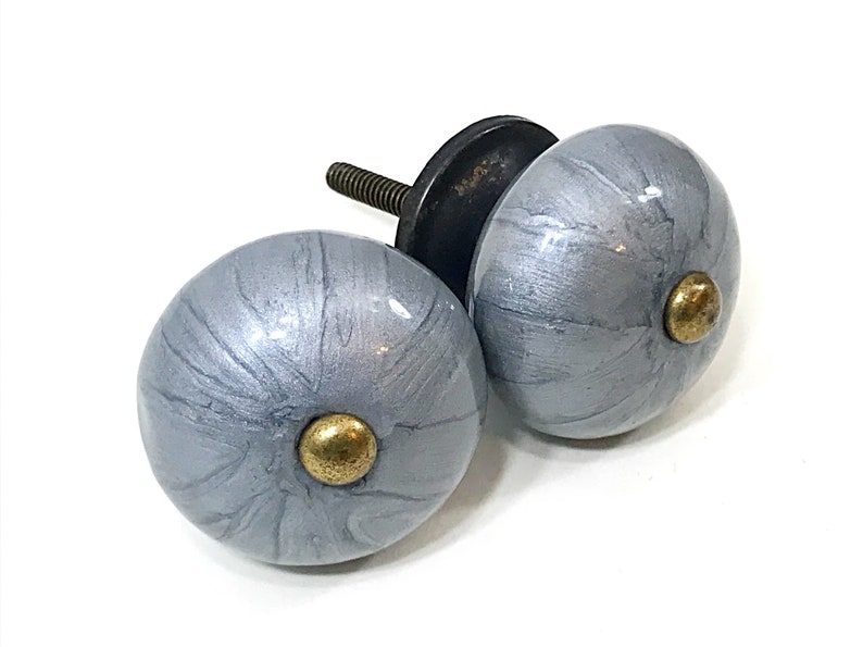 Silver Glass Drawer Pulls Art Deco Cabinet Hardware Etsy