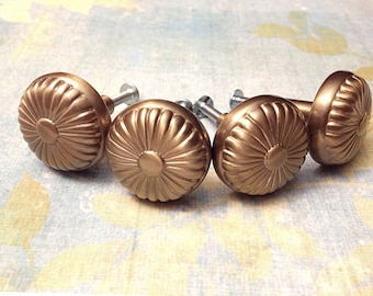 Satin Bronze Drawer pulls, Decorative Cabinet knobs, Loft Cabinet Hardware, Urban Decor, Industrial Style, Contemporary Hardware