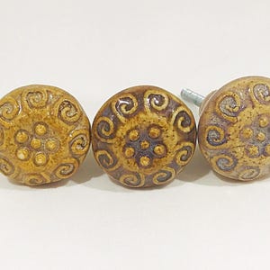 Opalescent Golden Brown Distressed Knobs, Antique Drawer Pulls, Cabinet Knobs, Primitive Knob, Cabinet Hardware, Italian Style Hardware