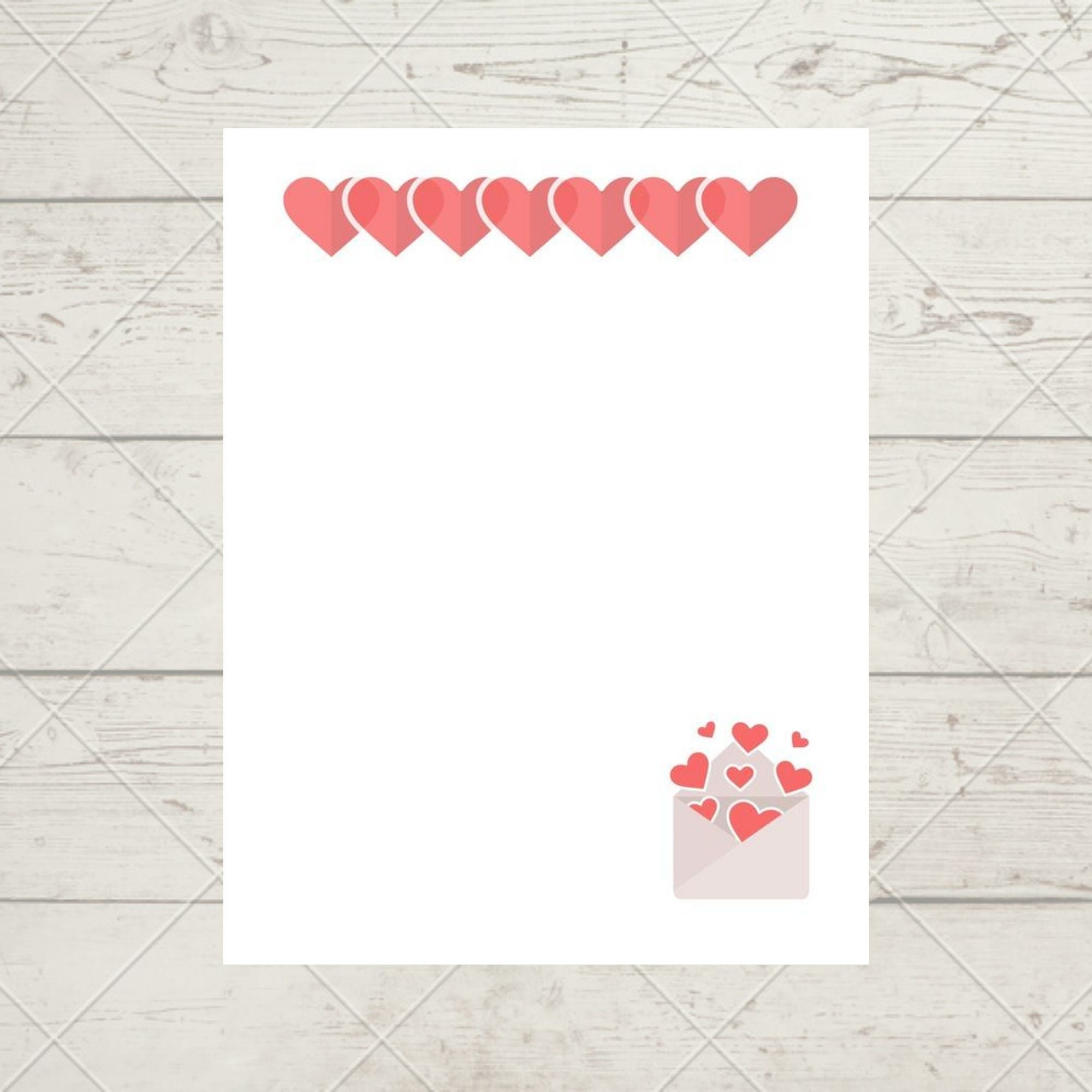 Heart Stationary, With Lines/without Line Valentine Printable - Etsy