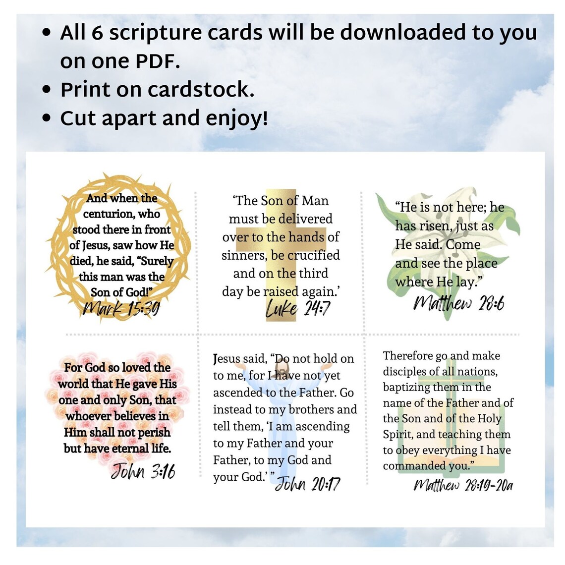 Easter Scripture Print Out Printable Easter Scripture Cards, Bible Verses, Bookmarks - Etsy