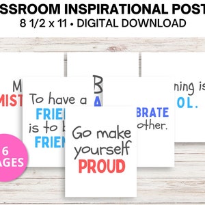 Classroom Inspirational Posters, Classroom decor, Printable, Positive Affirmation