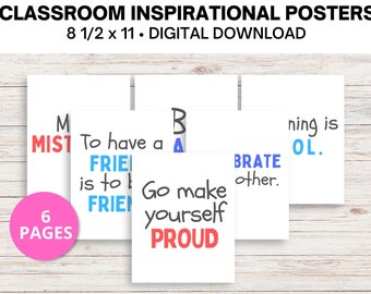 Classroom Inspirational Posters, Classroom decor, Printable, Positive Affirmation