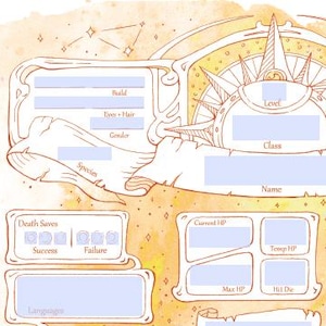 Form-Fillable Sunlit Character Sheets