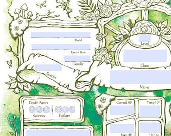 Form-Fillable Woodland Character Sheets