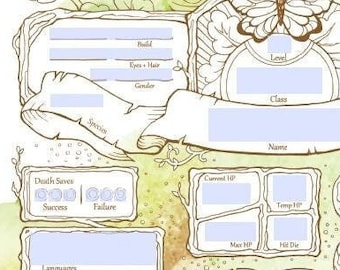 Form-Fillable Feywild Character Sheets