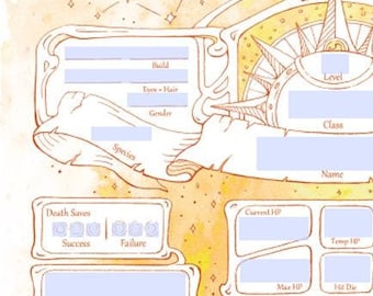 Form-Fillable Sunlit Character Sheets