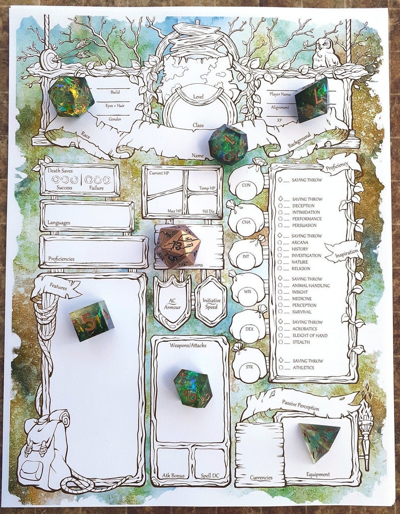 Hojas de personaje de Wanderlust - D&D 5e