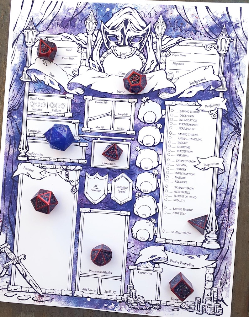Form-fillable Sidestep Character Sheets - Etsy